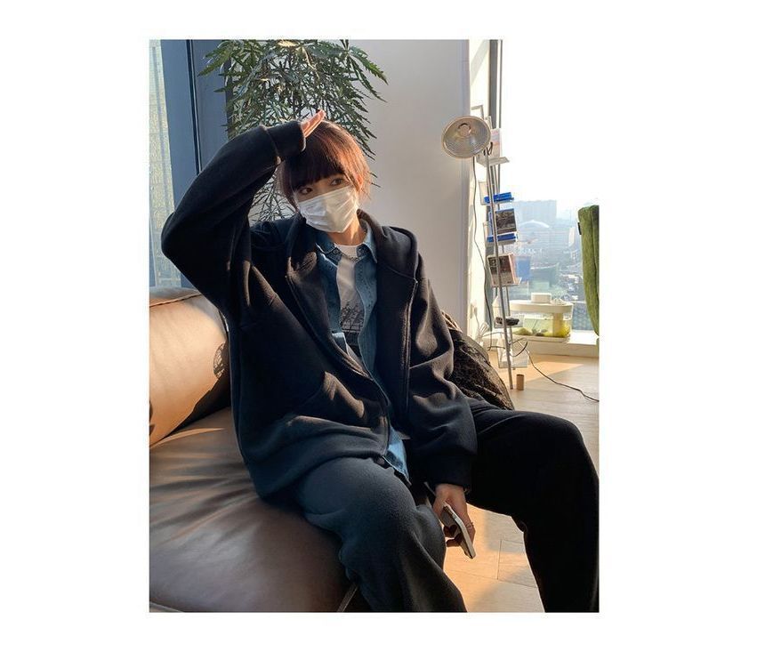 aistera - Effen oversized hoodie met rits