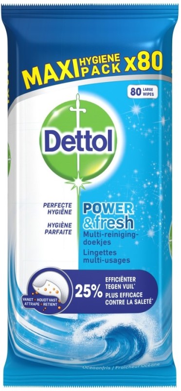 Dettol Power & Fresh Reinigingsdoekjes Oceaan 80st