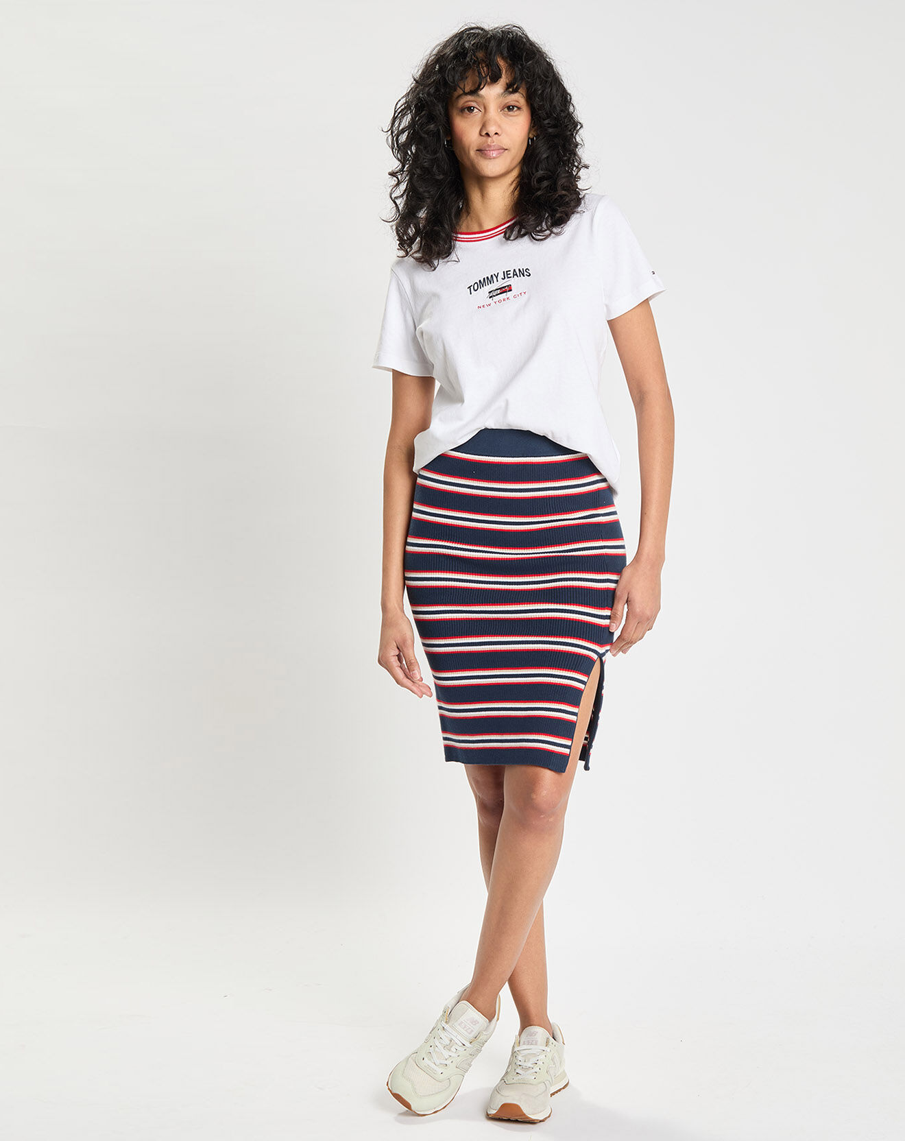 Tommy Jeans Jupe chaussette à rayures bleu marine