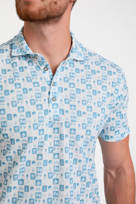 Gabbiano blauwe heren polo