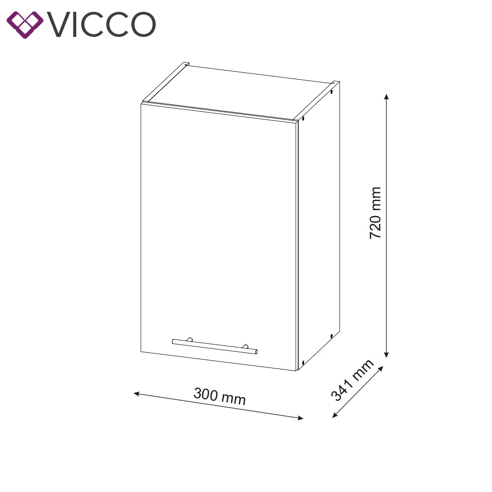 VICCO Hängeschrank 30 cm Weiß Küchenzeile Unterschrank Fame