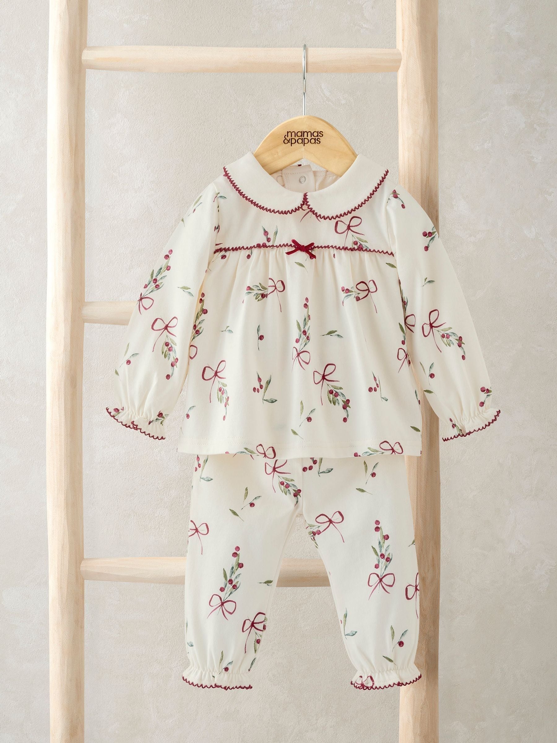 Mamas & Papas rode Kerstmis Pyjama's met maretak Print