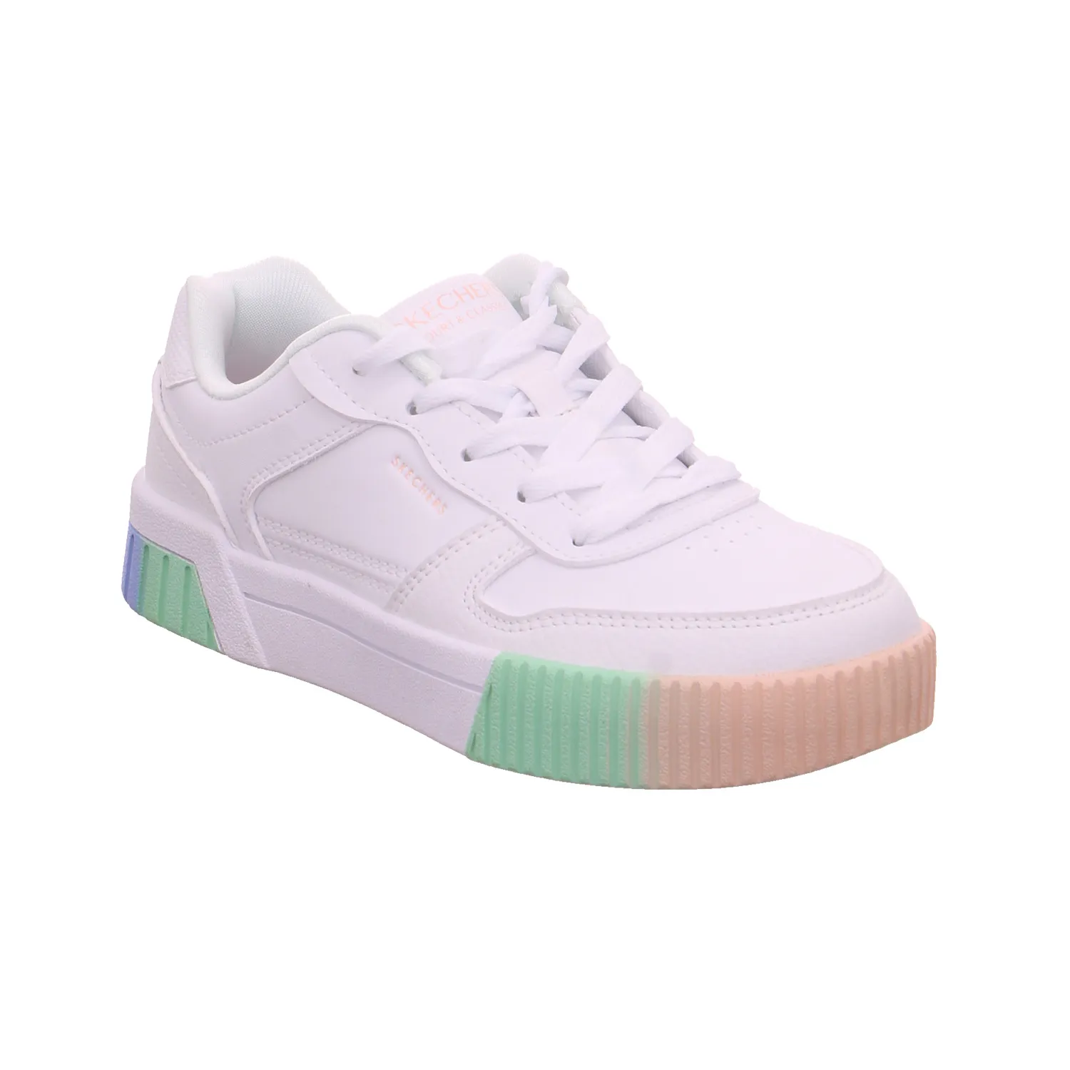 SKECHERS Mädchen-Halbschuh Binder Weiss Lederimitat  Sneaker