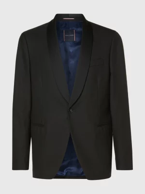 Blazer de gabardine com abotoamento simples