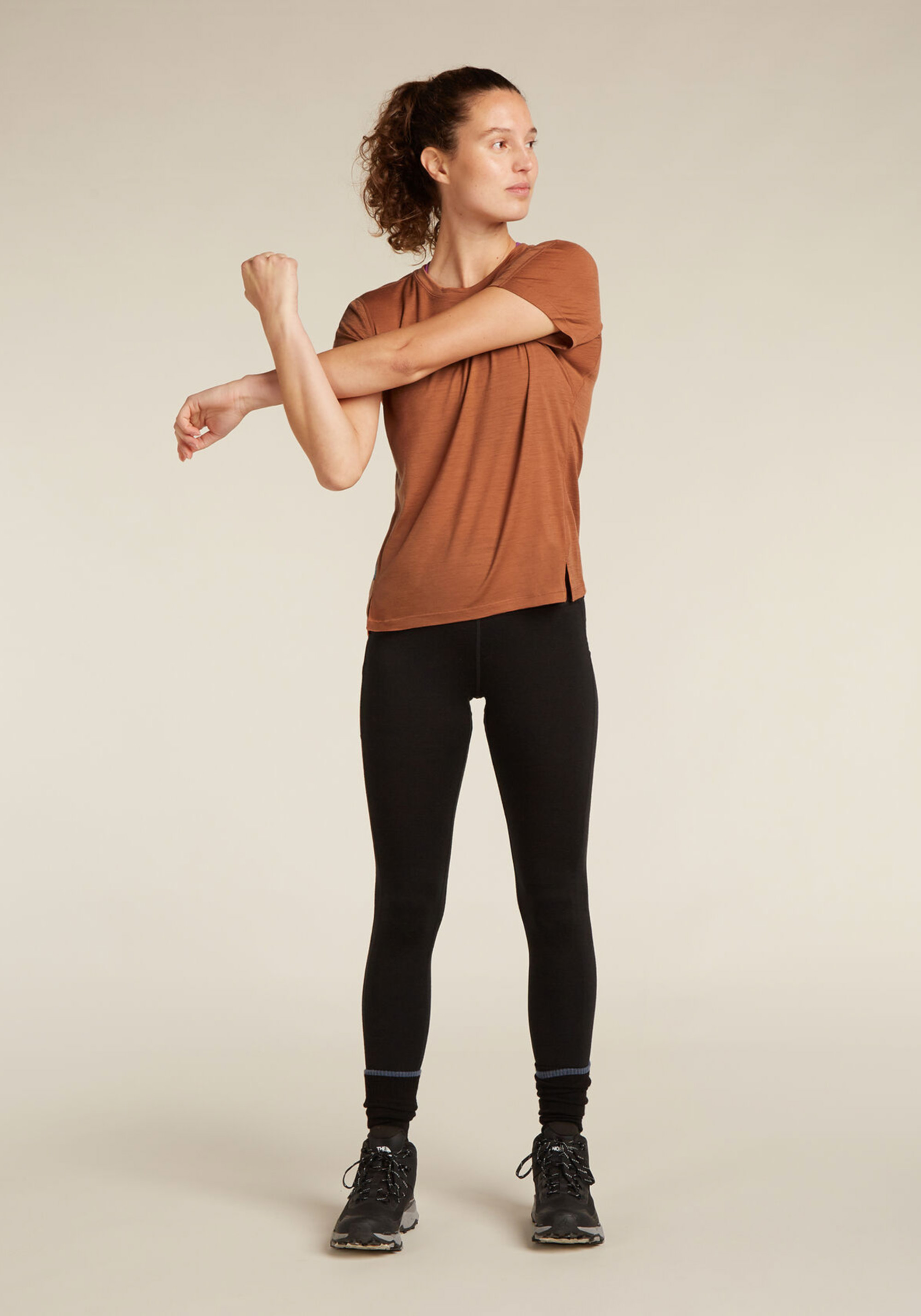 Icebreaker Damen-T-Shirt Mer 150 Ace SS Tee Dusty Clay