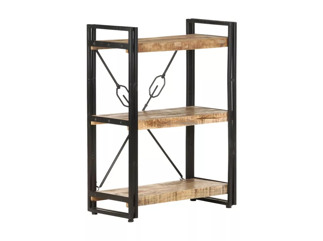 Bibliothèque à 3 niveaux 60x30x80 cm Bois de manguier massif