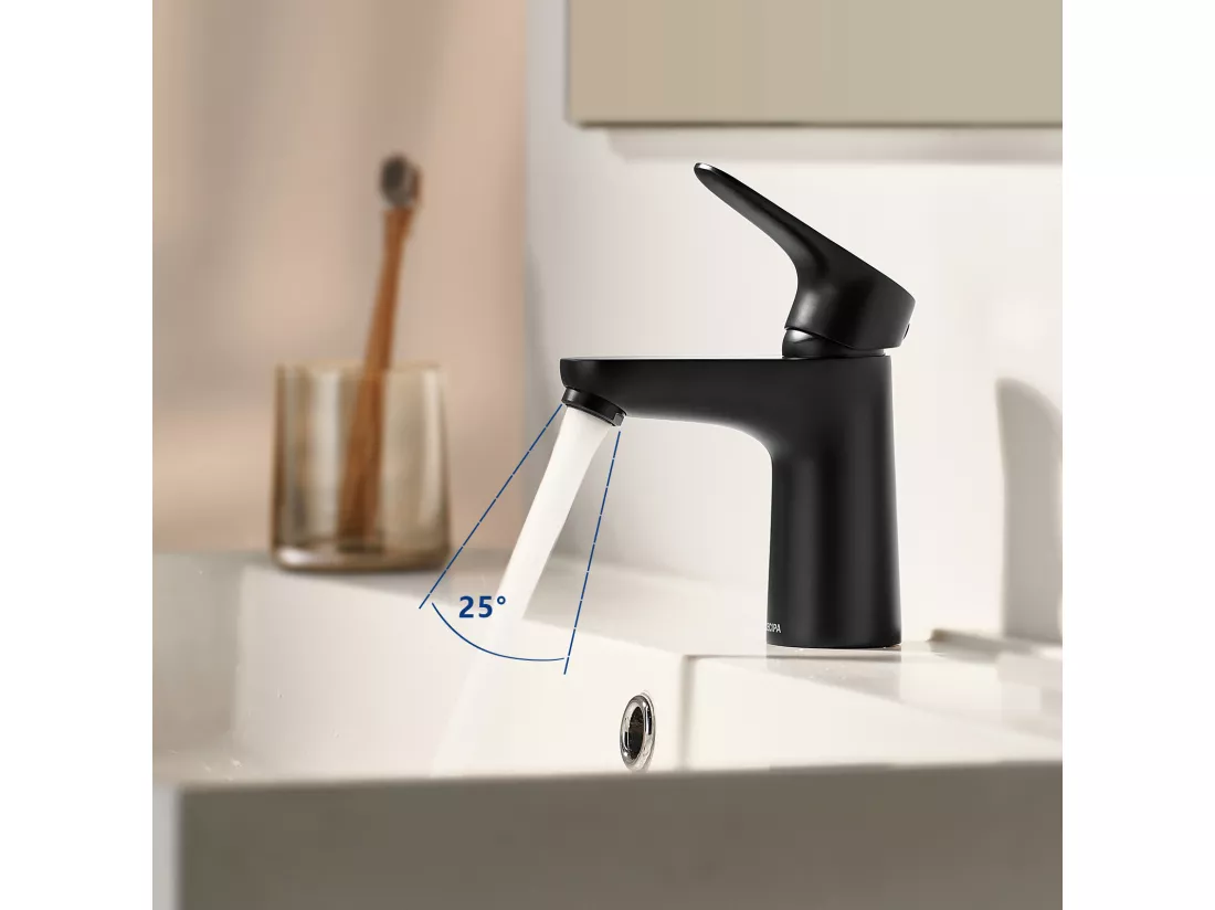 Cecipa max Mitigeur de lavabo Robinet noir Robinet de salle de bain en acier inoxydable,EU Modèle