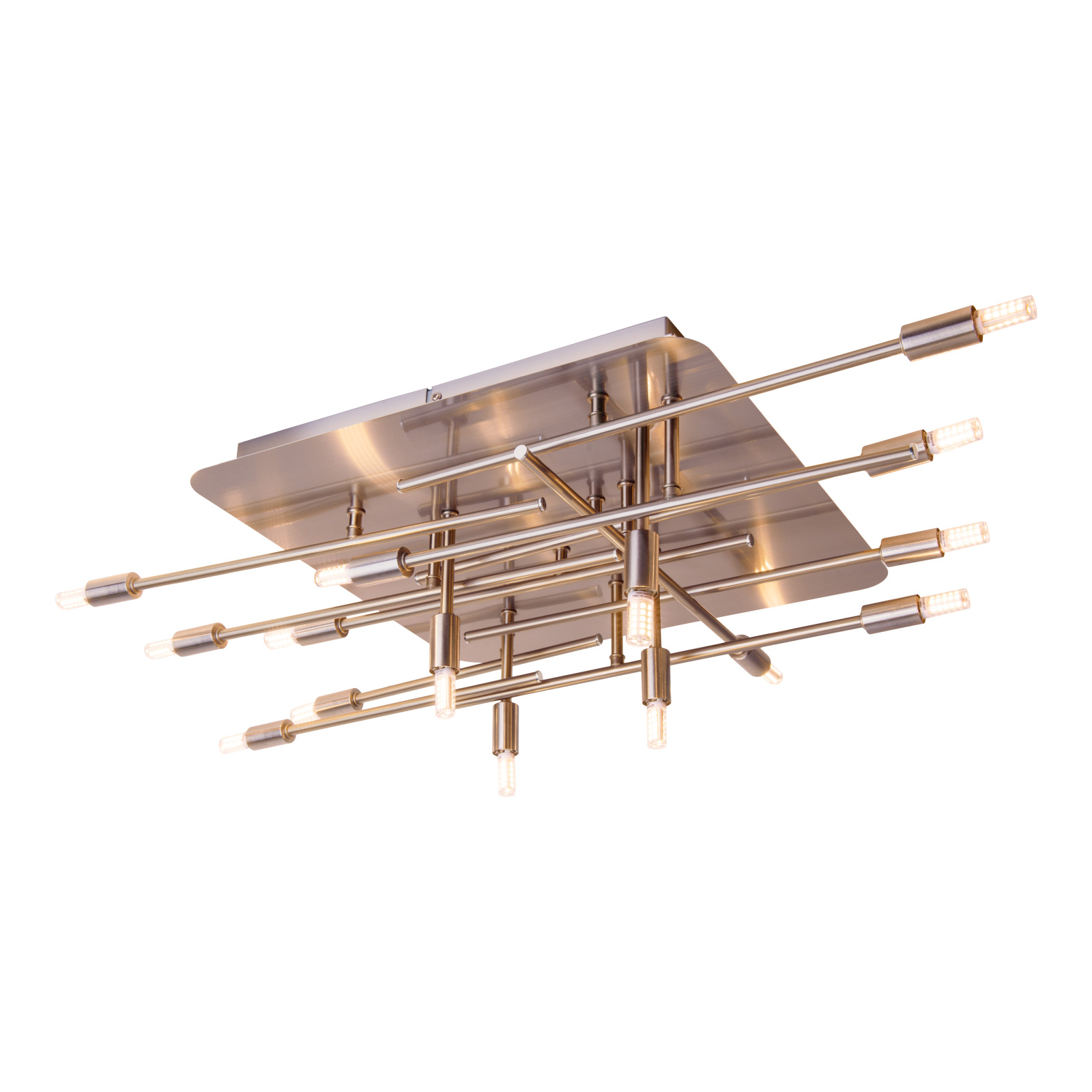 LED Deckenleuchte ANCONA - stahlfarben - 71 cm - mit Backlight