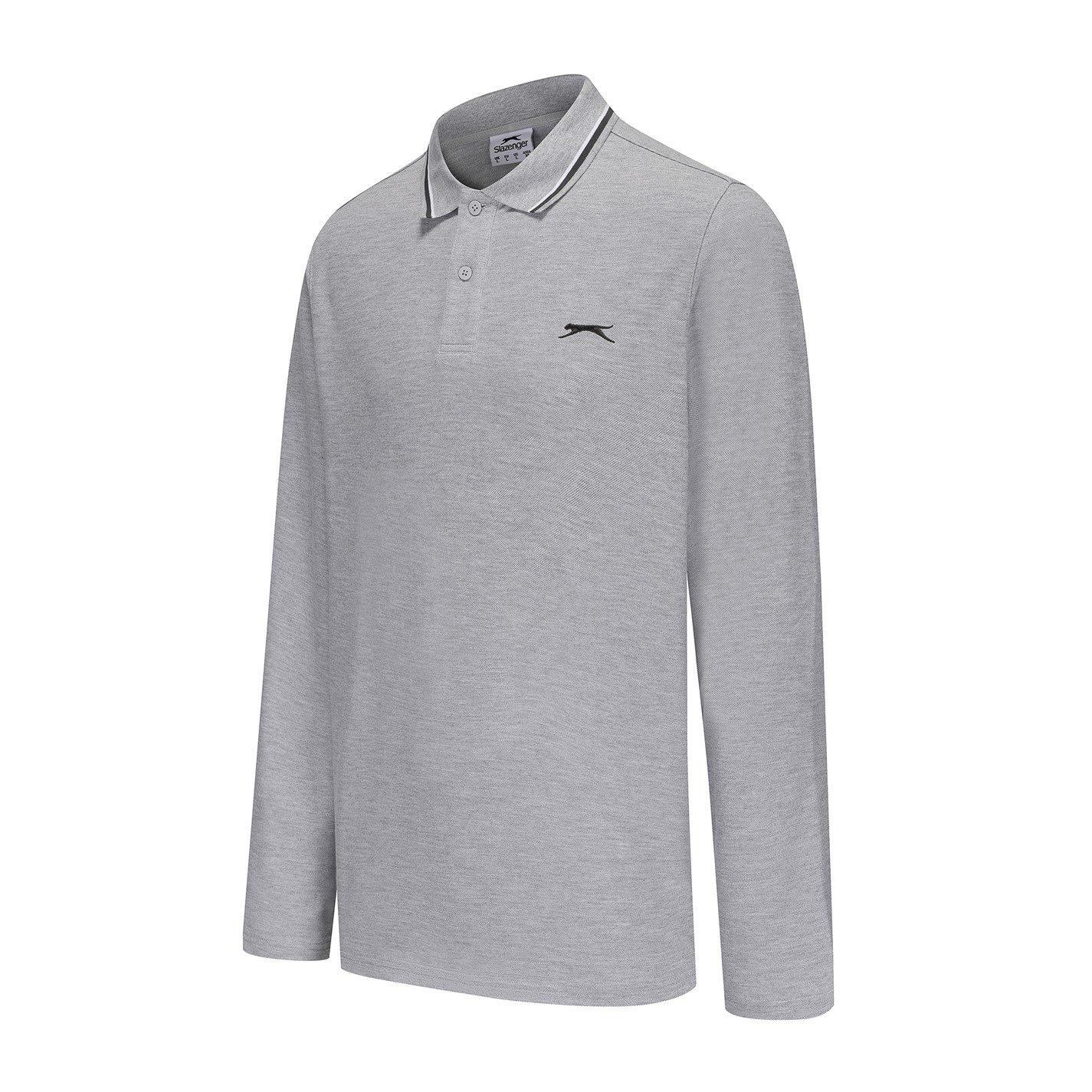 Slazenger Long Sleeve Tipped Polo Men