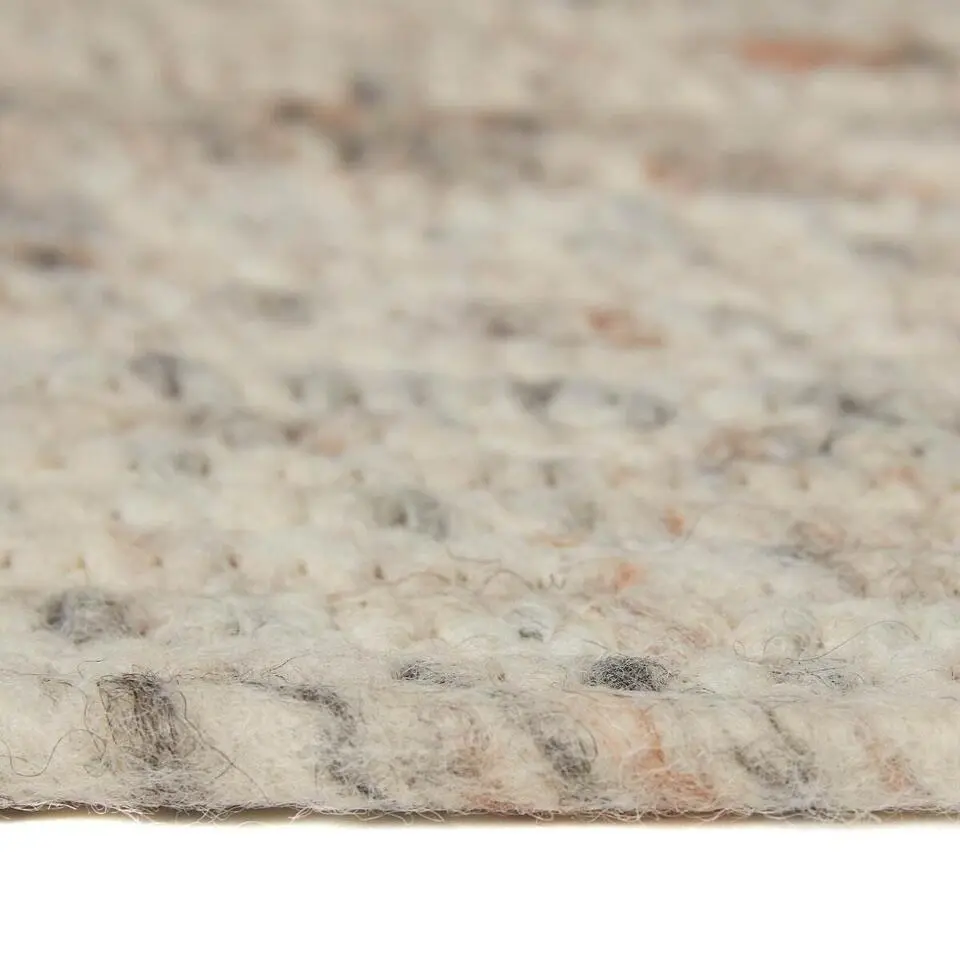 Interieur05 rond vloerkleed Gapo beige/wit - 220 x 220 cm