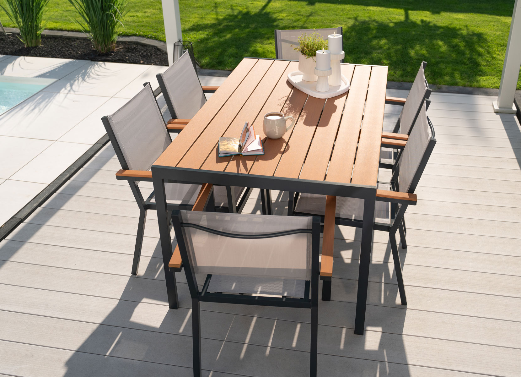 Home Deluxe Garten-Sitzgruppe CANTOS SEDIA in Holzoptik
