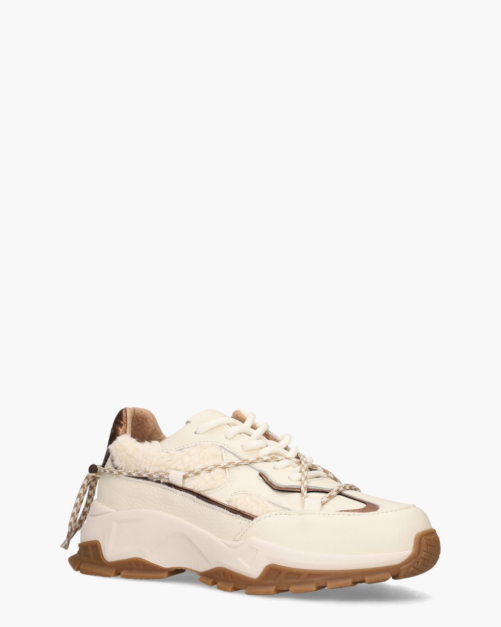 DWRS Label Bonney Teddy Off-White/Brons Damessneakers