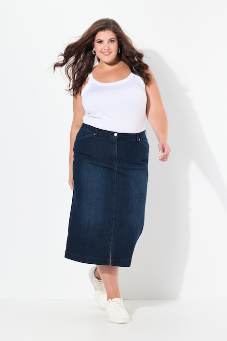 Jeansrock, Stretch, 5-Pocket-Schnitt, Schlitz vorne