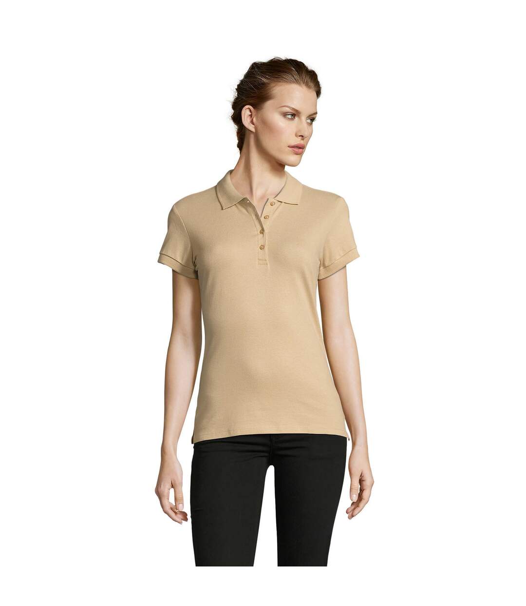 SOLS - Polo manches courtes PEOPLE - Femme (Beige) - UTPC319