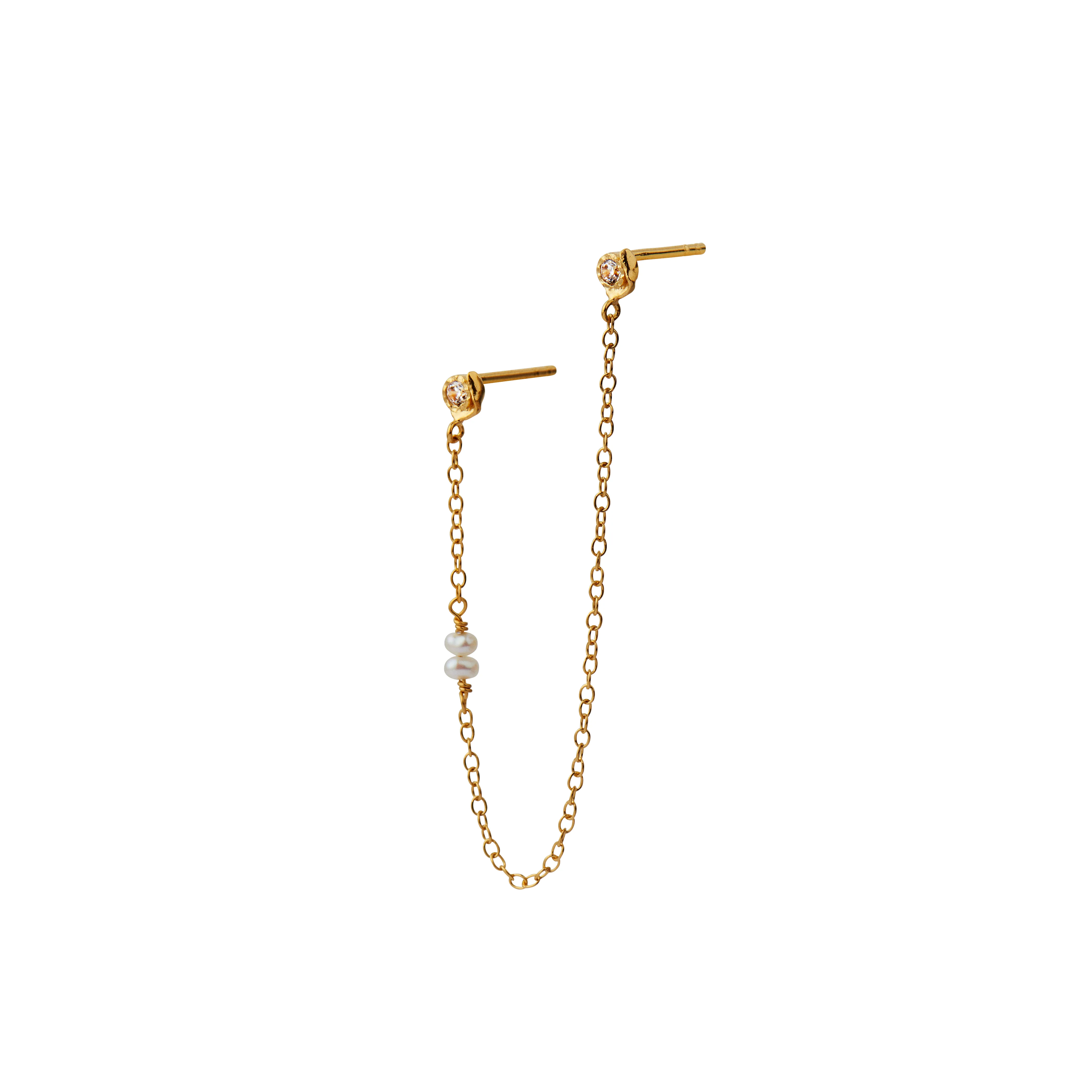 STINE A Jewelry  Twin flow hængeørering - forgyldt