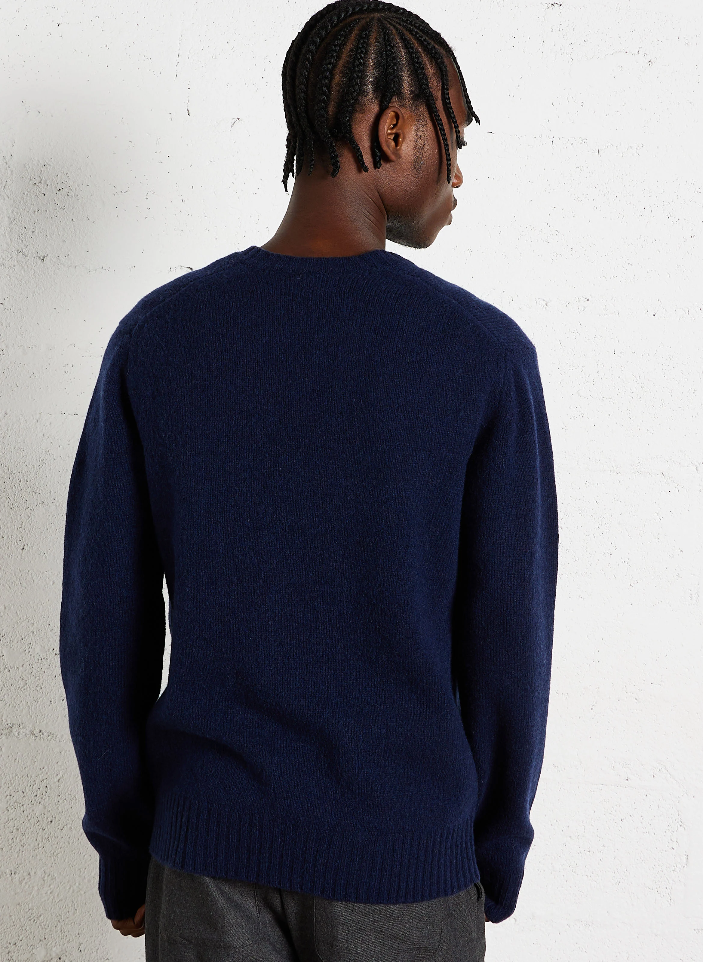 SHETLAND - Pull col V en laine vierge | Bleu