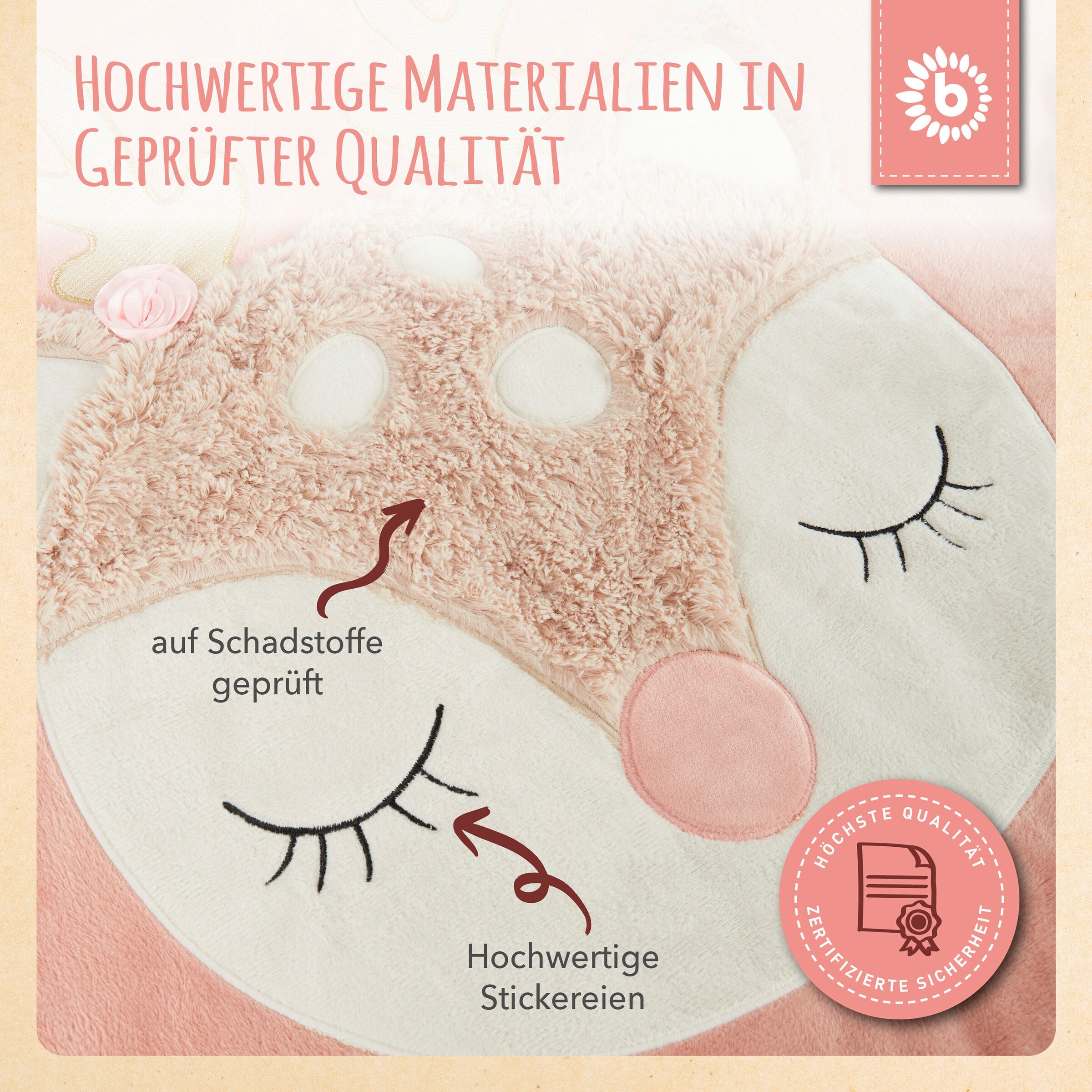Bieco Krabbeldecke mit Aktivität Reh - ab Geburt Rosa