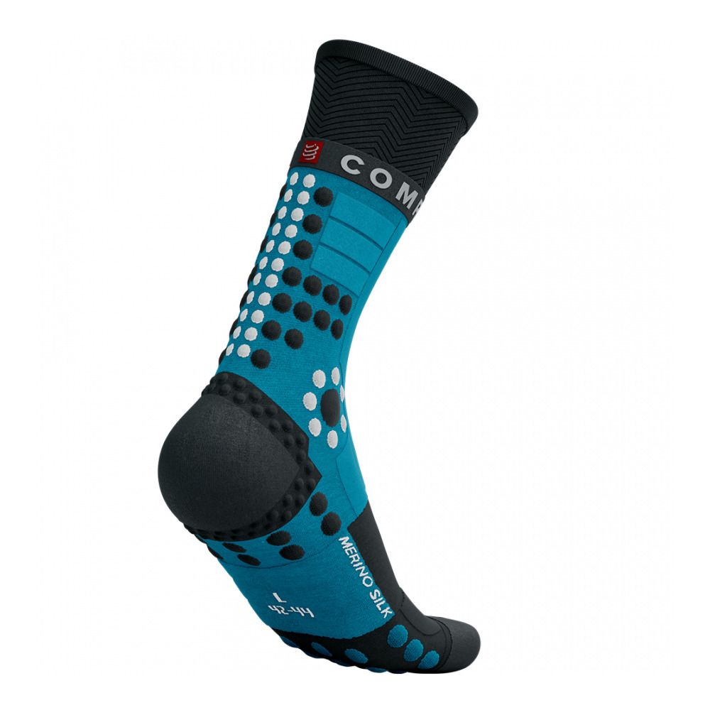 Compressport PRO RACING WINTER TRAIL - Chaussettes mosaic blue/black