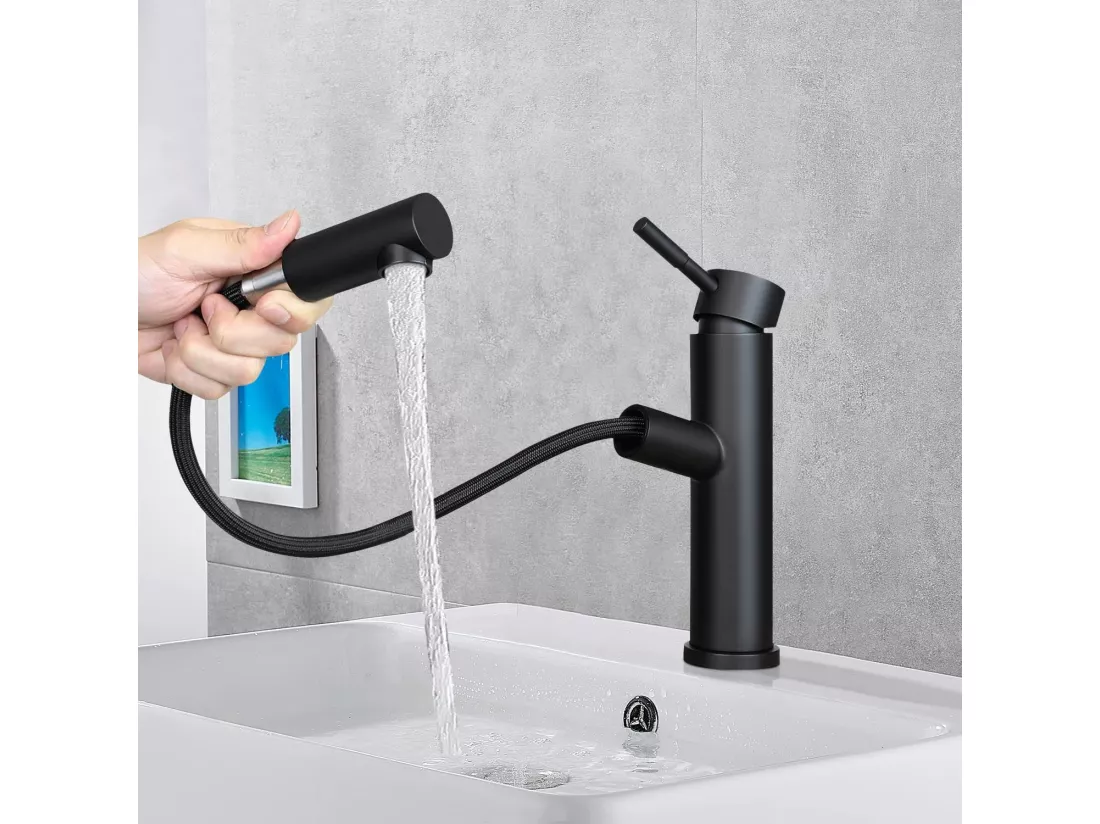 NETTLIFE mitigeur de lavabo mitigeur d'eau froide haute pression robinet de salle de bain
