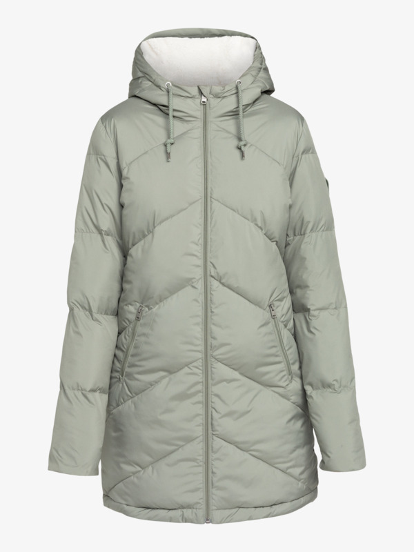 Better Weather Veste longue à capuche Vert Femme