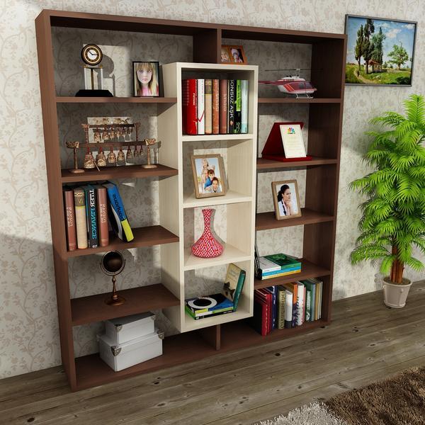 Bücherregal - Wenge - ahornbraun - 135,7 cm hoch