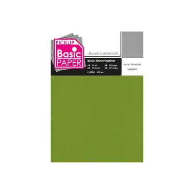 Pickup - Carton de lin - A4 (210 x 297 mm) - 215 g/m² - 10 feuilles - vert militaire