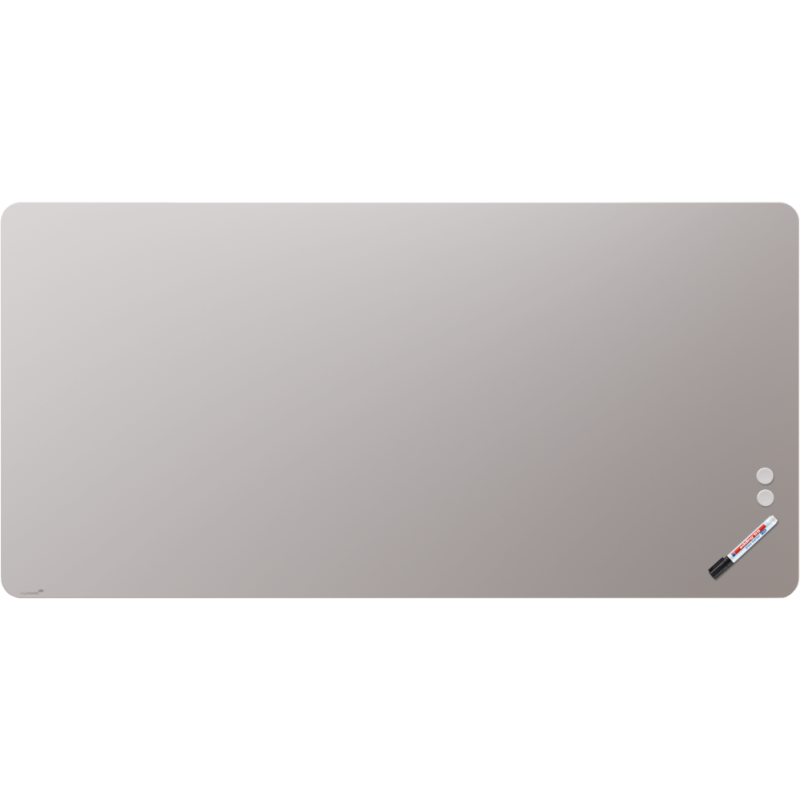 Tableau en verre mat 100x200cm - Warm Grey - Coin Arrondi - Legamaster