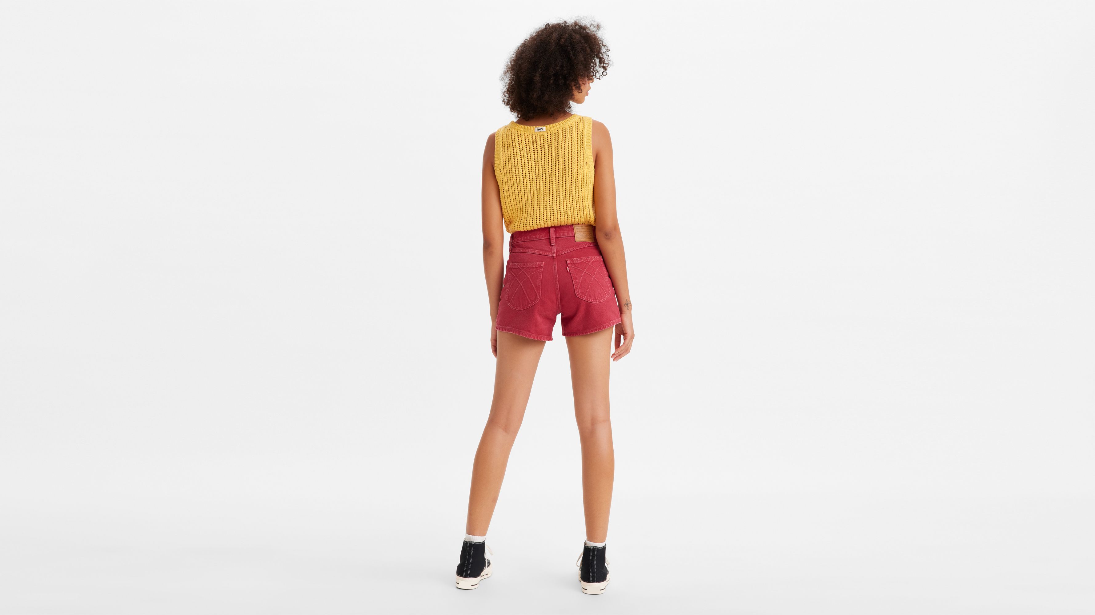 Short Mom ’80 - Red Garment Dye - Rouge