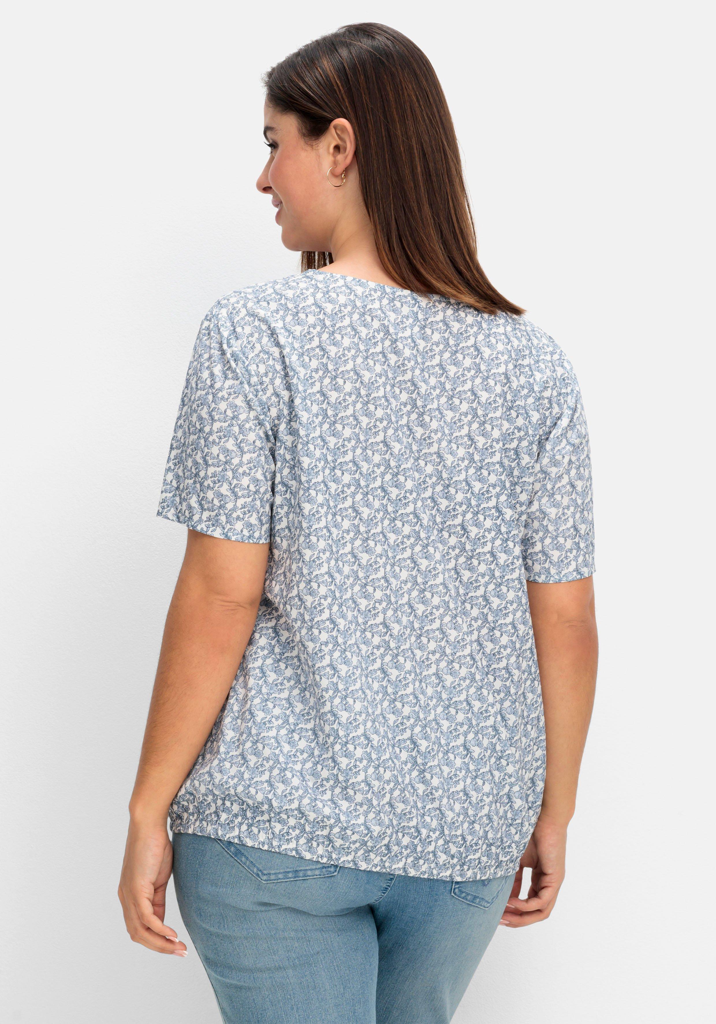 Tunika mit Blumenprint und Saum-Gummizug