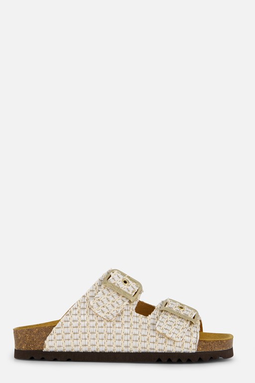 Scholl Noelle Raffia Sandalen wit Synthetisch