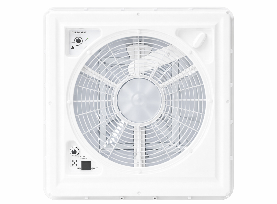 Fiamma Turbo Vent 40 x 40 dakluik met ventilator - transparent