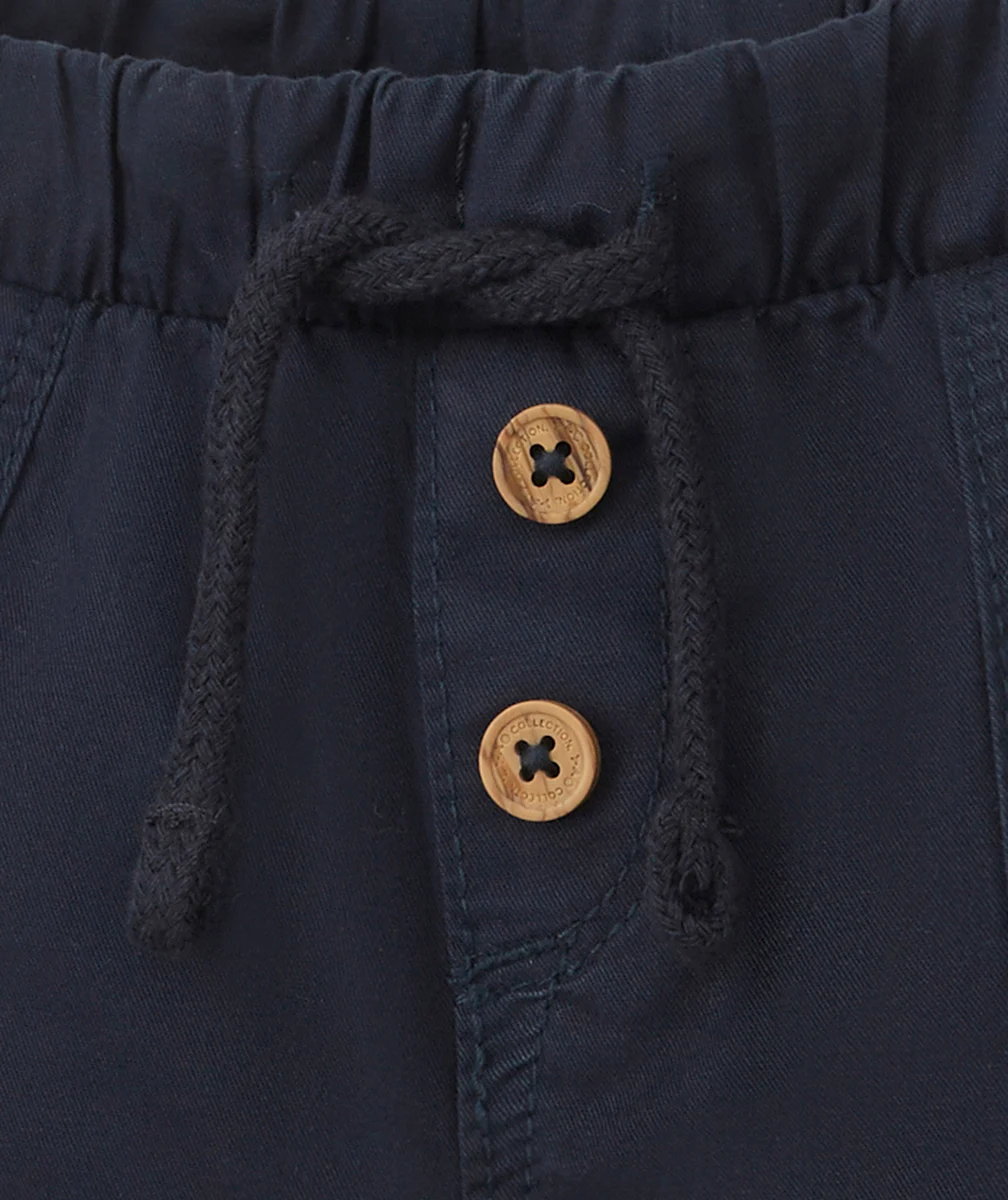 BERMUDA DROIT BÉBÉ GARÇON BLEU MARINE EN COTON