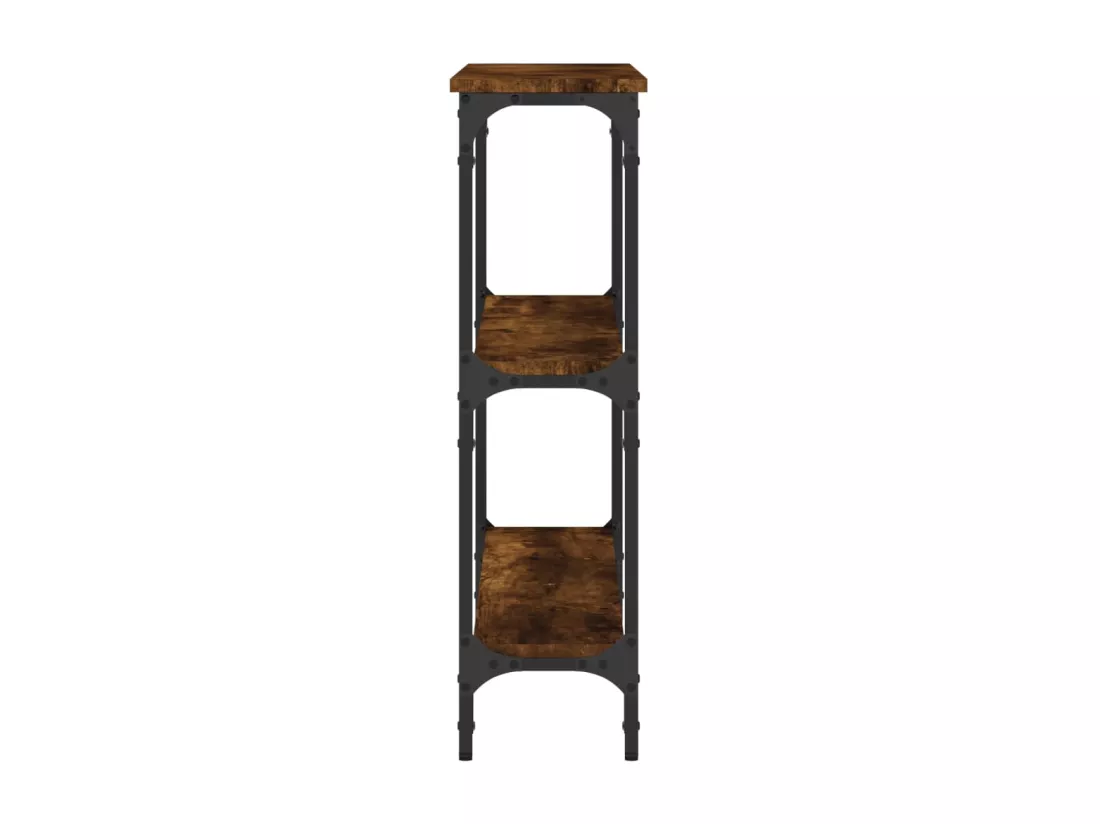 Table console chêne fumé 100x22,5x75 cm bois d'ingénierie