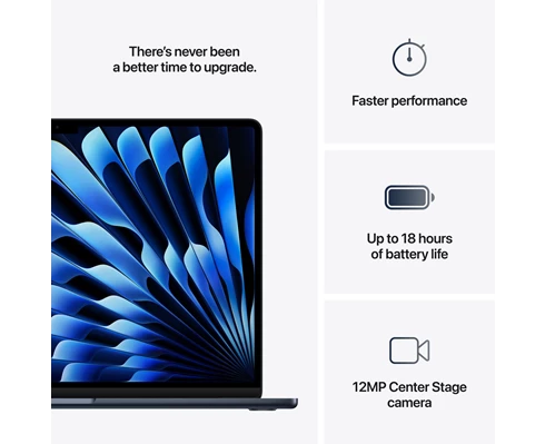 Apple 15-inch MacBook Air: Apple M4 chip with 10-core CPU and 10-core GPU, 24GB, 512GB SSD - Midnight