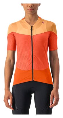 Maillot Manches Courtes Femme Castelli Gradient Color Block Orange