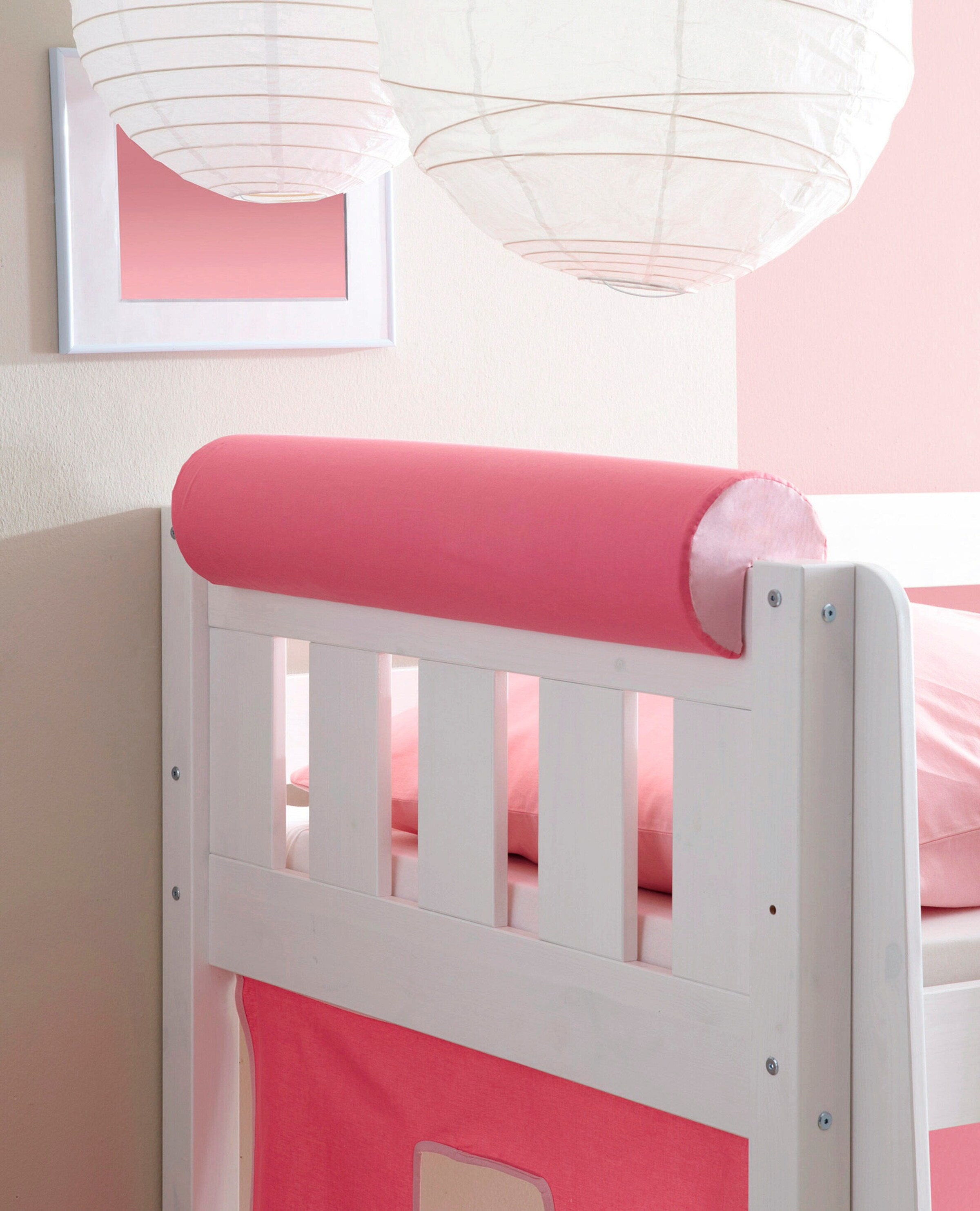 Ticaa Kinder Nackenrolle für Hochbett mit Farbauswahl Pink-Rosa
