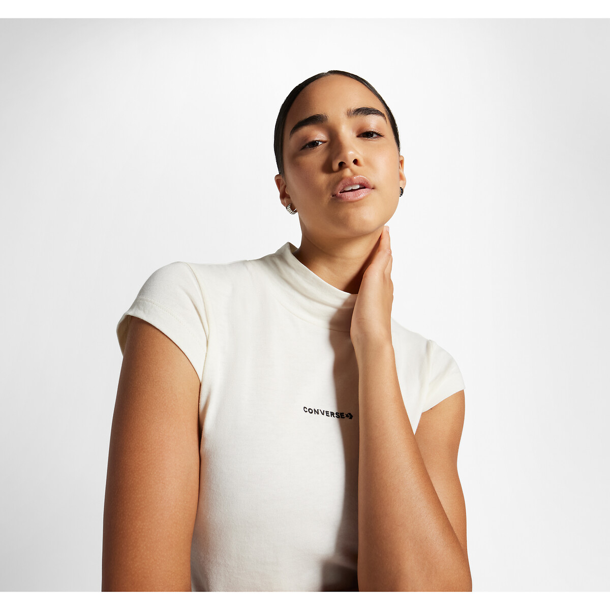 CONVERSE<br>Camiseta com gola alta e logo da marca
