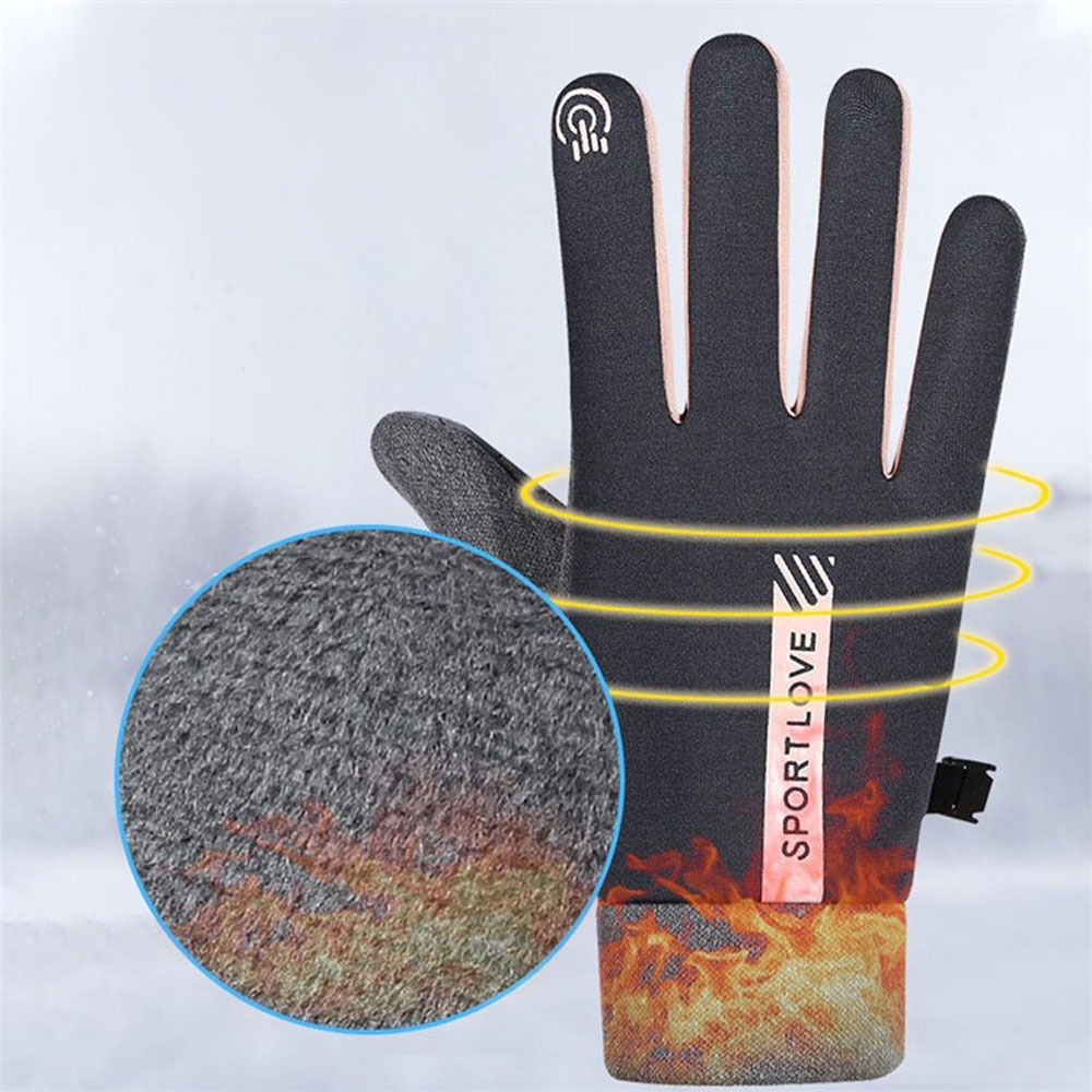 (1 Paar) Gr. M Unisex Fleece Handschuhe Kapazitive Touchscreen Handschuhe für Smartphone / Tablet - Schwarz / Grün