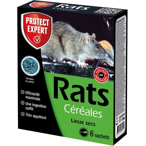 Appât céréales - rats - 150 g - 6 sachets de 25 g