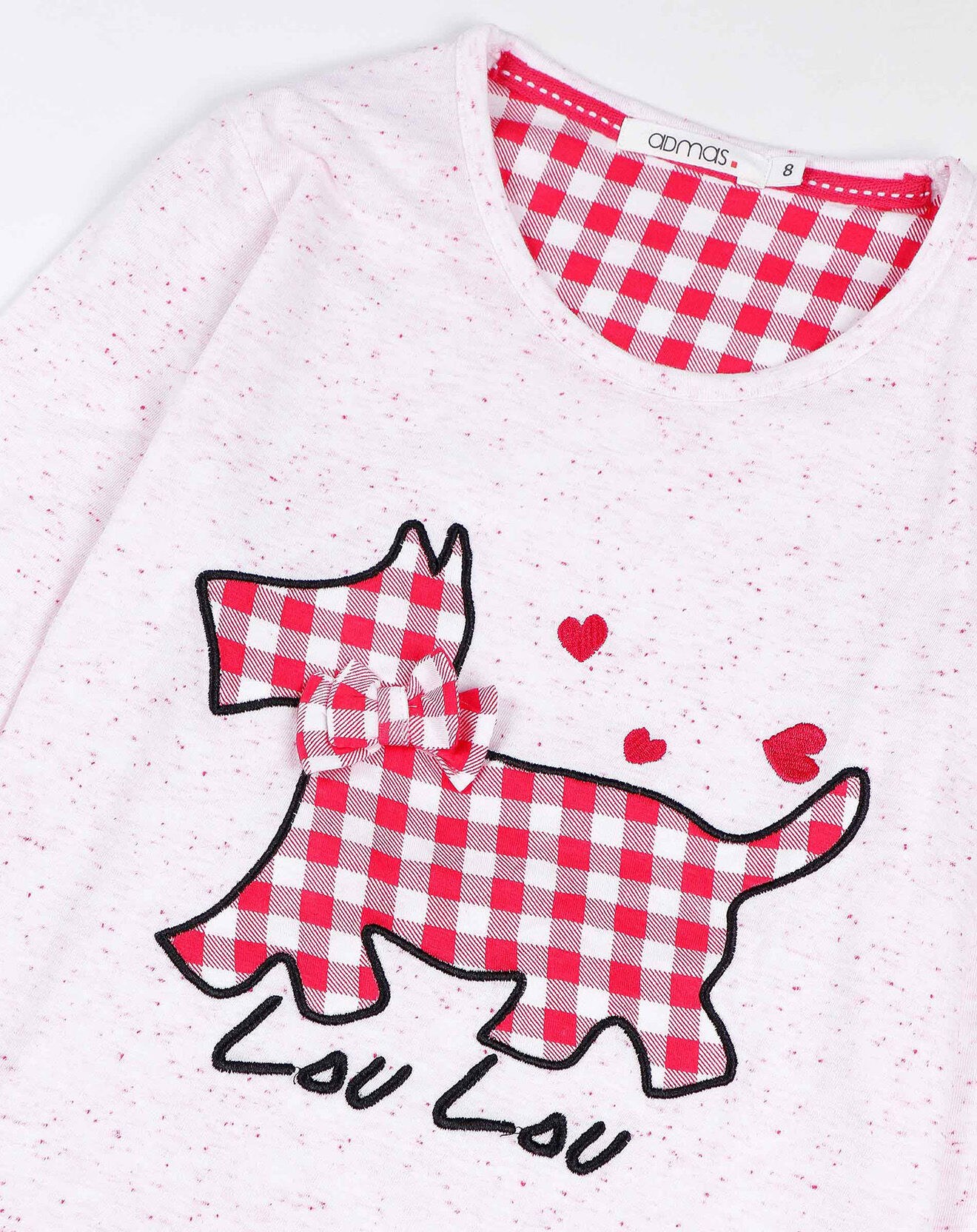 Admas Pyjama Lou Lou Lovely rose framboise/blanc