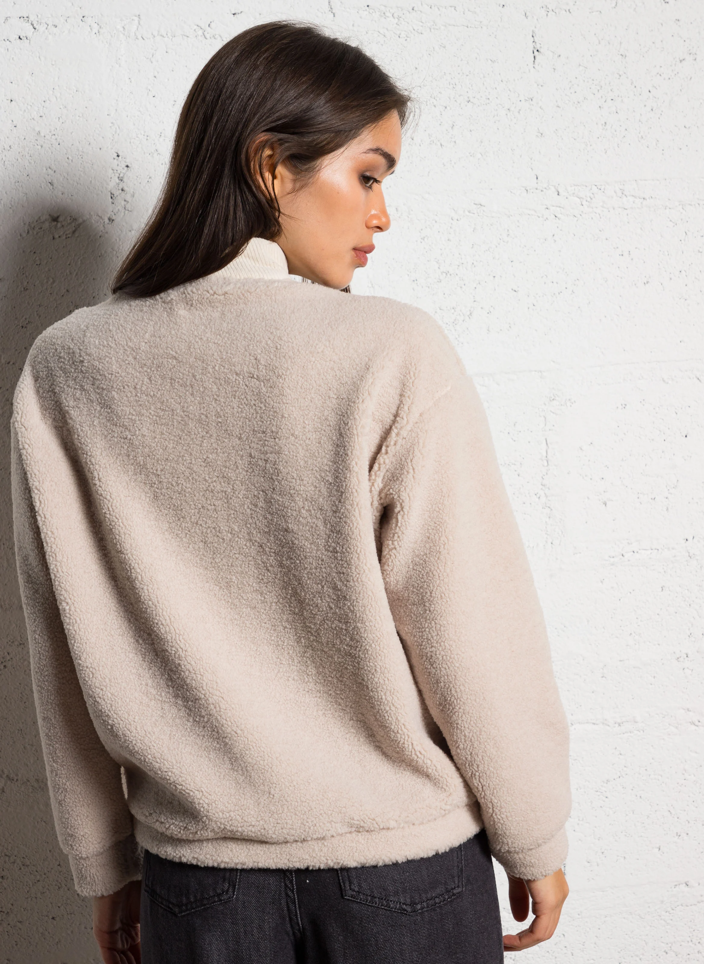 Pull col montant| Blanc
