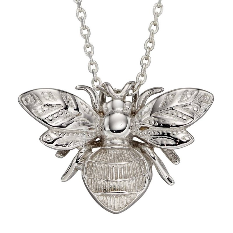 Collier abeille en or blanc 375/1000