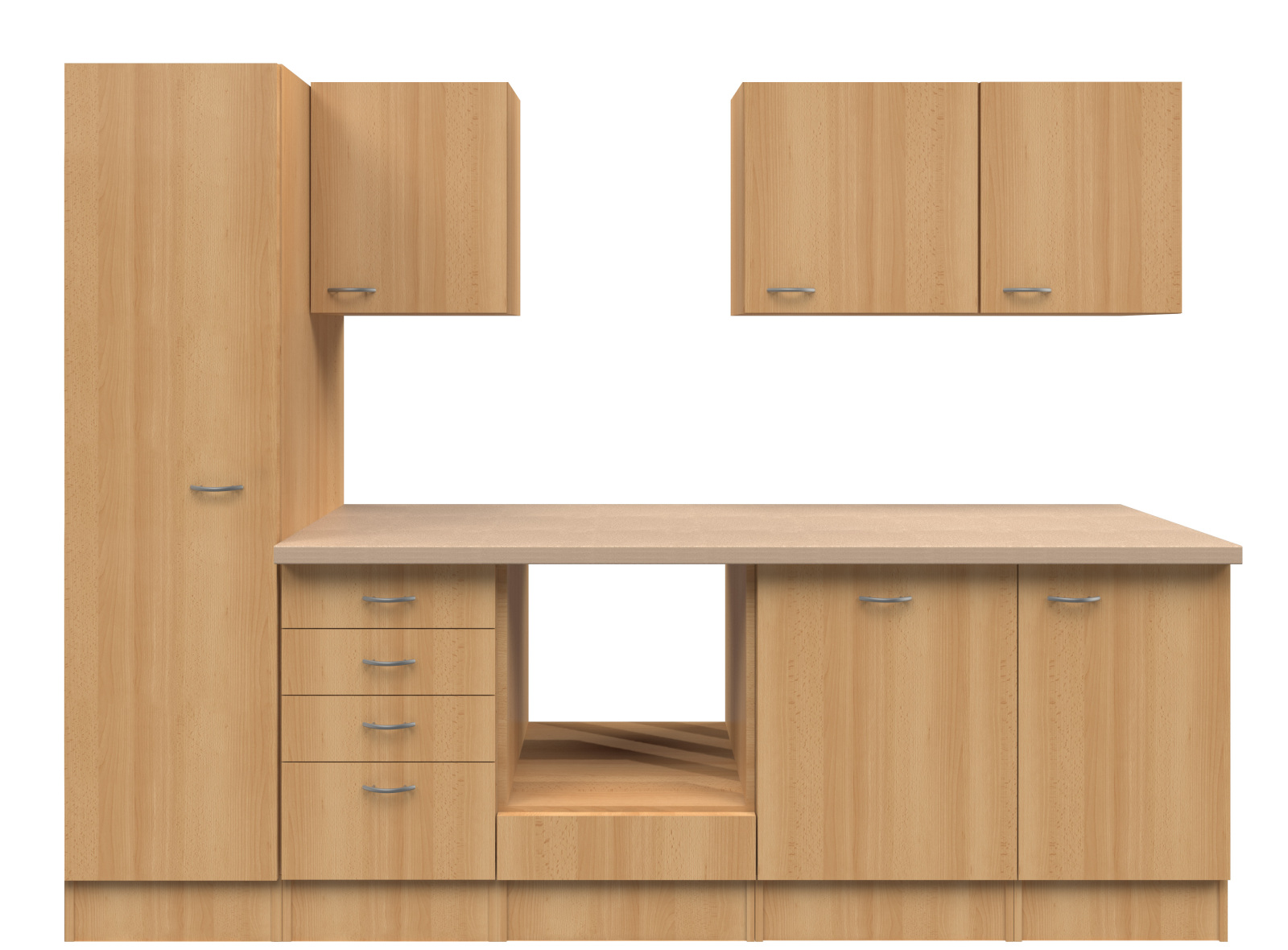Küchenblock NANO - Buche - 270 cm