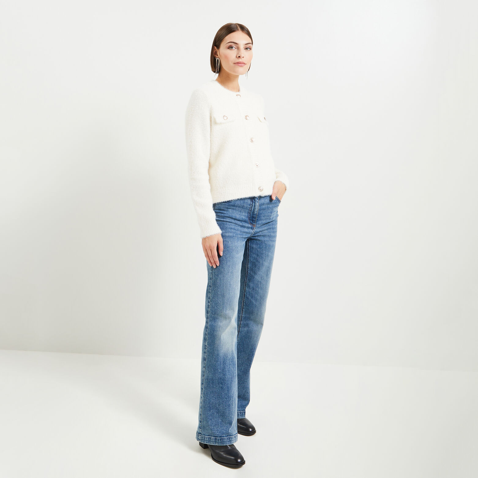 Gilet fluffy femme