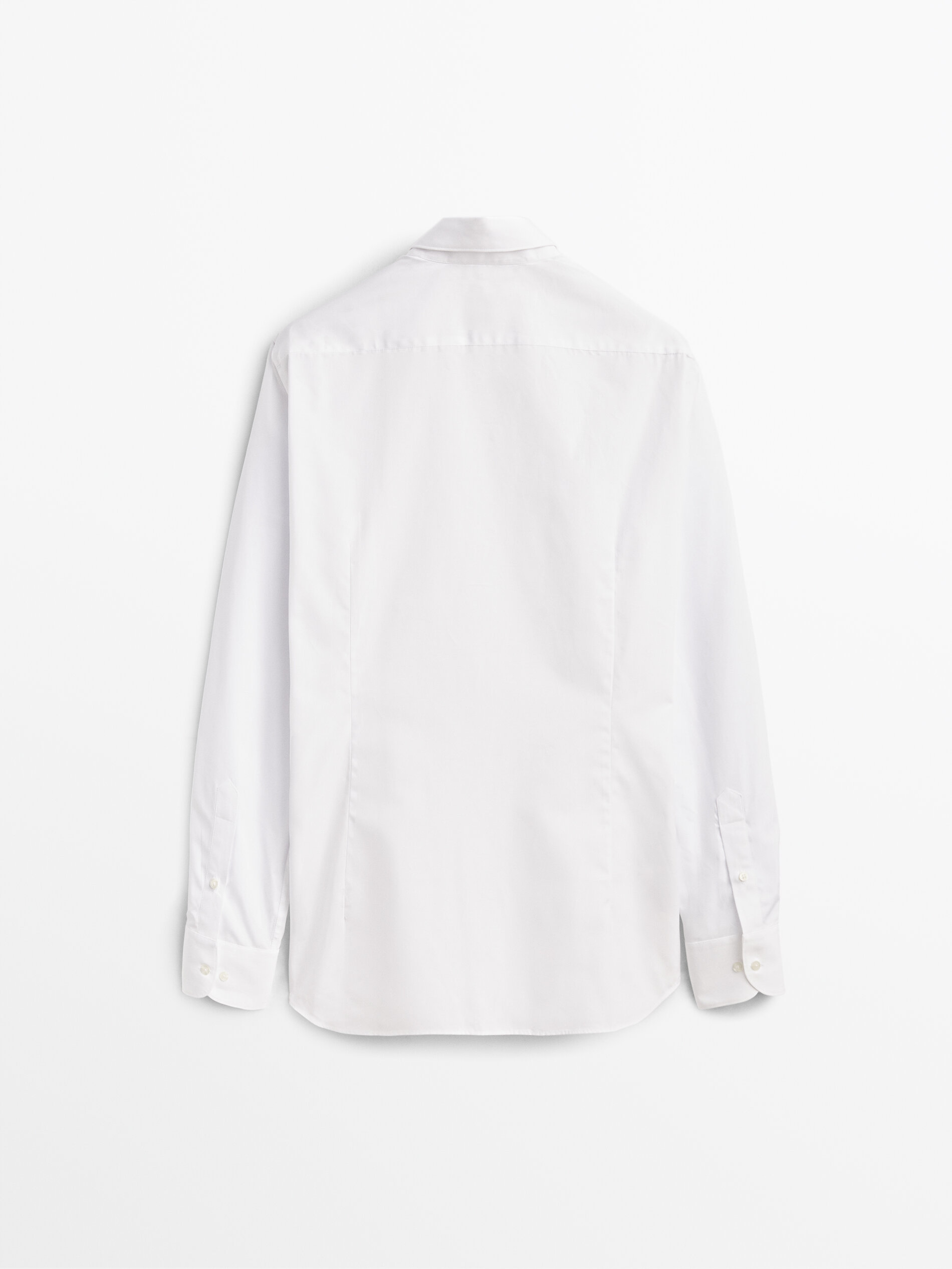 Camisa de algodão popeline de corte justo - BRANCA