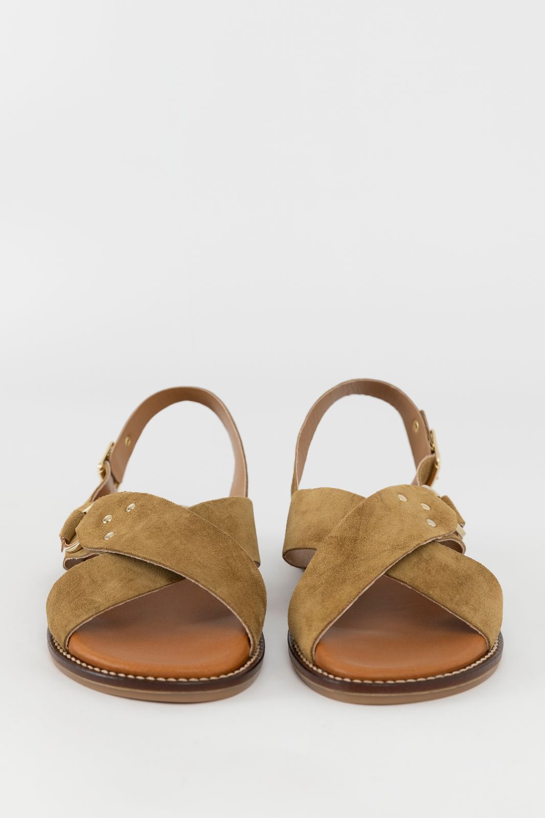 Groene suède sandalen