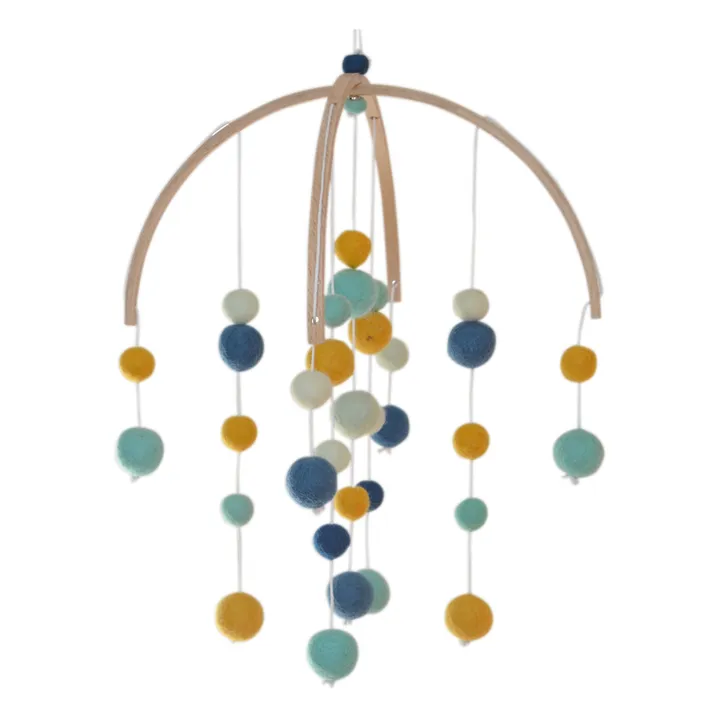 Calm Mobile en laine feutrée | Bleu canard