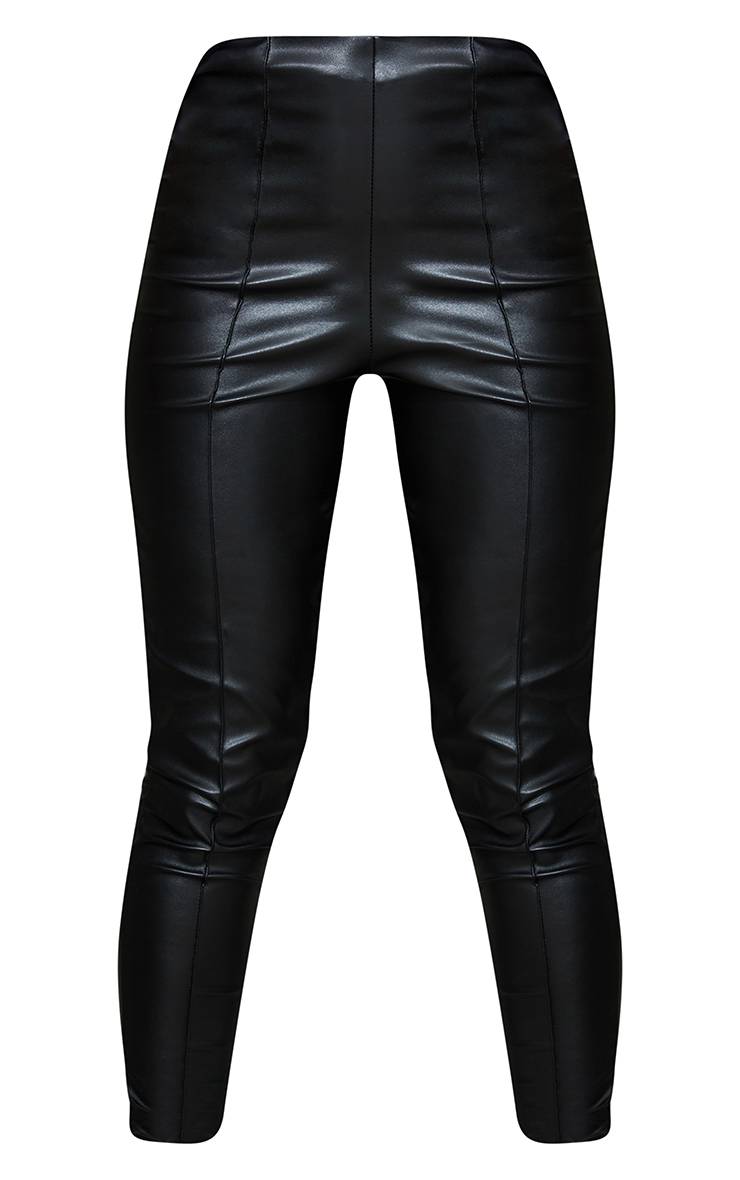 Noir Legging En Synthétiquecuir Avec Détail De Pinces