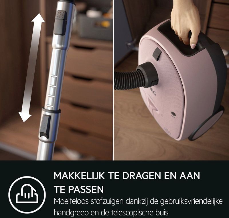 AEG AB61C1WP CLEAN 6000 - Stofzuiger met Zak - Roze - HEPA 12