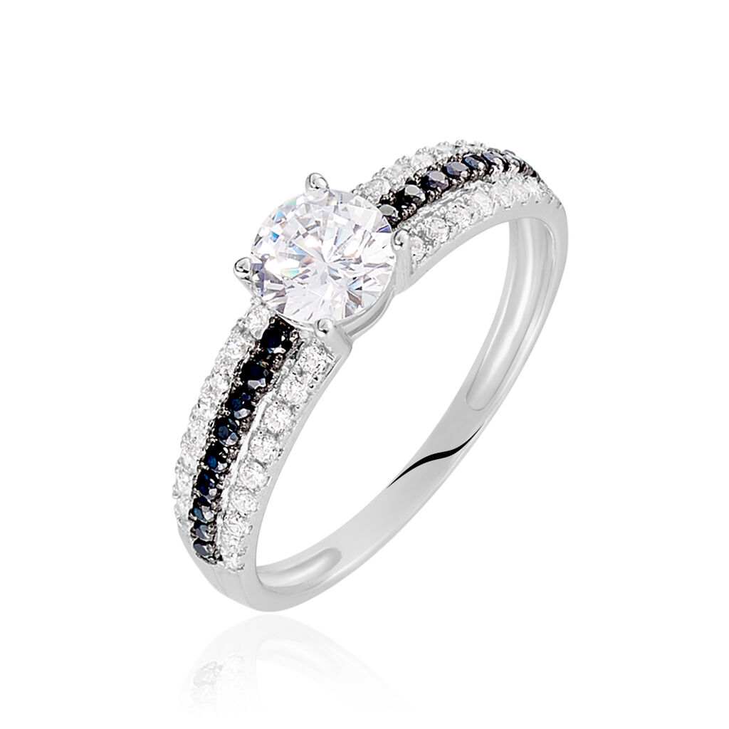 Bague Solitaire Katrina Or Blanc Oxyde De Zirconium